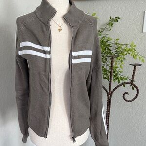 Women's Brown Jacket with White Stripes